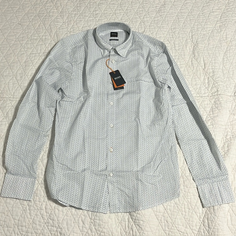 Hugo Boss Droplet Pattern Causal Button Down Shirt Regular Fit Medium like New